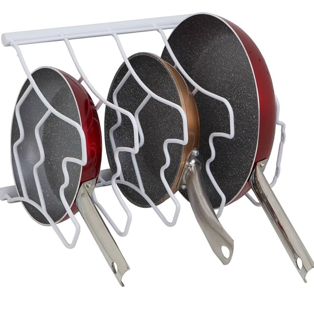 Home Basics White Fry Pan Organizer